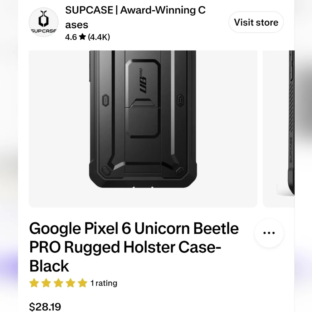 NWT Google Pixel 6 Unicorn Beetle Pro Rugged Belt Holster and Case Black